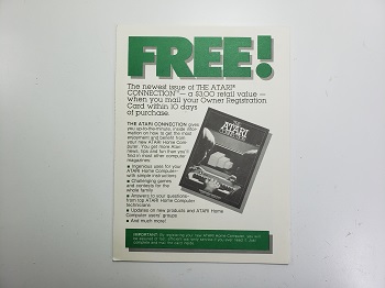 Atari 1200XL: Tarjeta de Registración - 72RDA204453