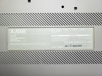 Atari 1040STF: Etiqueta - A169C1002968